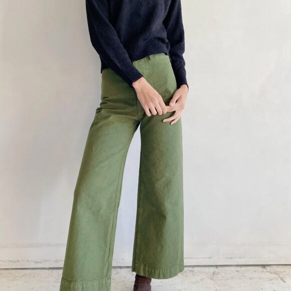 Jesse Kamm Sailor Pant Olive Size 0 - Picture 1 of 7
